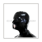 Preview: Black latex hood H-BLOW with zipper, anatomical 3-panel shape of latex-sheeting and blowjob-mouth